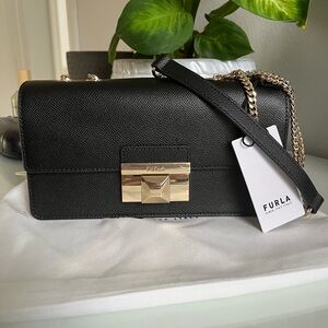 Furla Black Shoulder Bag, NEW